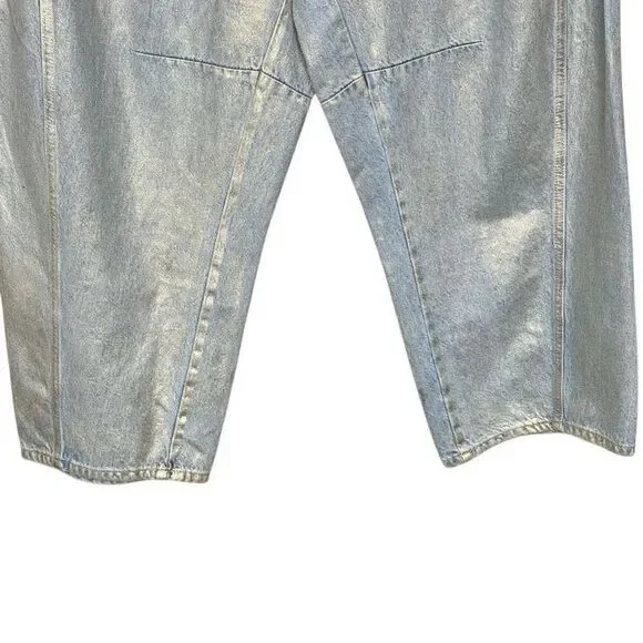 Universal Thread NWT high rise curved leg jeans with shiny silver sheen size 17 - Picture 9 of 13